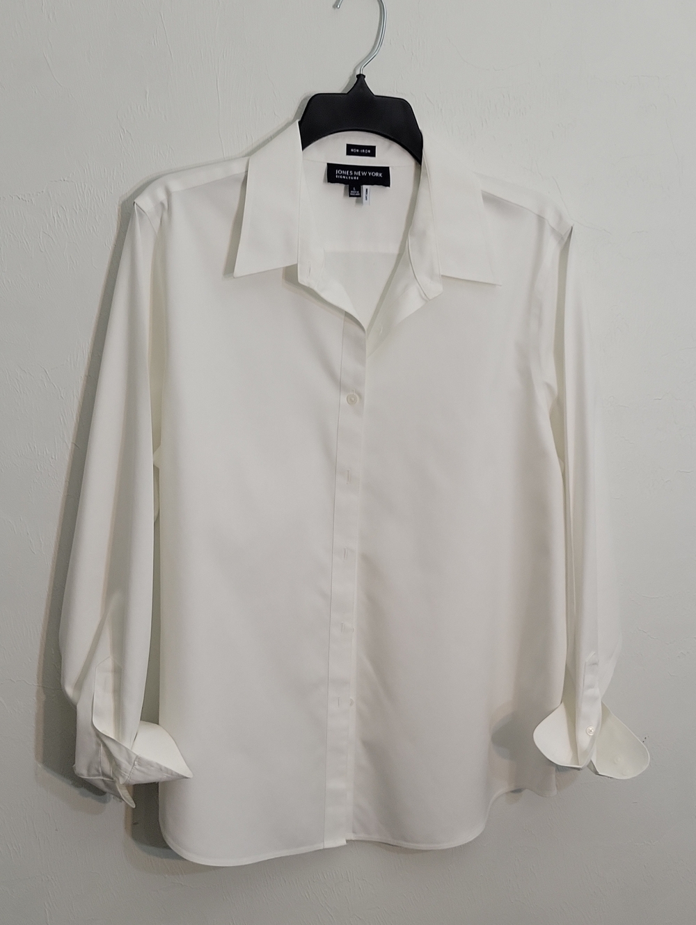 Jones New York Classic White Spread Collar Dress Shirt